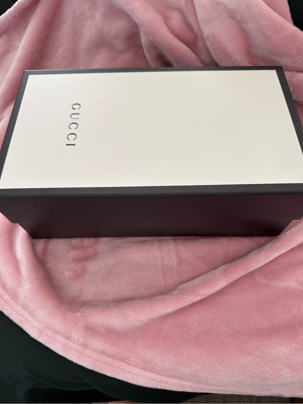 Gucci White and Black Luxury Shoe Box with Dust Bags